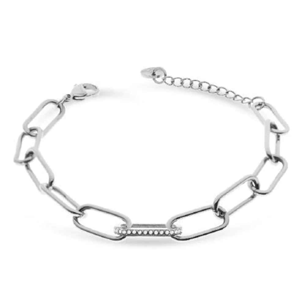 Bracciale Donna Liu Jo Acciaio Lucido Catena Anelli Ovali LJ2339